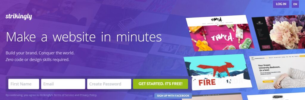 Strikingly website builder